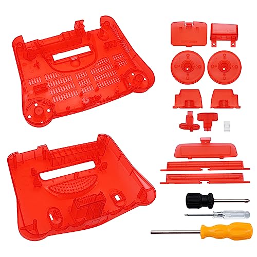 Translucent Shell Case Replacement for N64 Game Console Housing with Buttons Screwdrivers Gaming Accessories Parts
