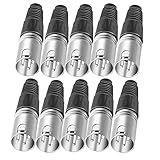 Neewer 20-Piece 3 Pin XLR Solder Type Connector - 10 Male and 10 Female Plug Cable Connector Microphone Audio Socket, Made of Zinc Alloy for High Conductivity and Ultra-Low Noise (Metal End)