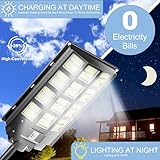 Vzyhik 3-Pack Solar Parking Lot Light - 4800W Solar Street Light 360000LM Dusk to Dawn Street Lights Solar Powered, IP67 Waterproof Solar Wide Angle Lamp with Motion Sensor for Yard, Road