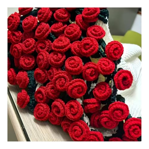 Atlodas Handmade Yarn DIY Bouquet & Blanket Material Kit, Crochet kit,Crochet into a Flower Blanket,Foldable to Become a Bouquet,The Accessories Include Crochet Yarn,Crochet Hooks and Tutorial (P)