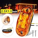 PSDRIQQ LED Trailer Lights Kit Front Rear Side Marker Clearance Indicators Light Lamp, 20Pack Amber DC12-24V 2.5" Waterproof Universal for RV Camper Truck Van Caravan Boat