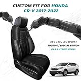 FEINEPRO for Honda CRV Seat Covers 2017-2022 - Custom Fit CRV Seat Covers EX-L/EX/LX/Sport/Touring/Special Edition Hybrid & Gas - Leather CR-V Seat Covers Full Set Waterproof Comfortable - Black