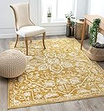 Well Woven Della Gold Vintage Medallion Pattern Area Rug 4x6 (3'11" x 5'3")