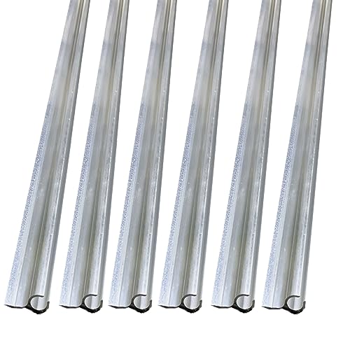 6Pcs Awning Rail C Channel 6X60cm RV Aluminum Awning Channel Strips for All Campervan, Caravan, Camping Tent Equipment Awnings Accessories