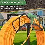 Qatsrin Super Stable Garden Hose Holder, Detachable Water Hose Holders Hose Storage Hold 120-Feet Hose, Water Hose Holder for Outside, Yard, Lawn, Farm (Black)