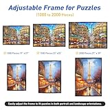 MICEPLAY Adjustable Puzzle Frame for 1000/1500/2000 Piece Puzzles, Poster Frame for Wall Mounting, Horizontal & Vertical Display, Includes 10 Puzzle Saver Sheets, Black Picture Frame for Home Decor