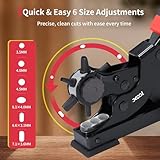 XOOL Oval & Round Holes Belt Hole Puncher for Leather, Precision Multi-Size Leather Hole Punch for Watch Bands, Straps, Collars, Saddles, Shoes, Fabric, DIY Home, Craft Projects