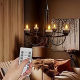 SoulBay Flameless Candles with Remote Control Timer & Charging Base, 12pcs USB Rechargeable Battery LED Tea Lights Candles Small Votive for Lantern Pool Mantle Weddings Emergency Christmas Decorative