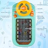 Beacron Musical Steering Wheel Toys for Boys 4-6, Toddler Simulated Driving Racing Car Game with Sound Ages 3+ Year Old, Interactive Educational Learning Race Truck for Kids Girls Xmas Birthday Gifts