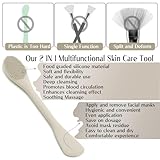 Face Mask Brush Applicator, Mask Brushes For Facials Cleansing & Exfoliating, Facial Clay Mask Applicator Tool Silicone Mask Spatula Cream Skincare For Apply Cream, Lotion, Mud, Clay (Black+Starlight)