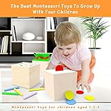 Adena Montessori 3 in 1 Wooden Montessori Play Kit Baby Toys,Includes Matchstick Color Drop Game,Carrot Harvest Game and Coin Box,Learning Toy for Kid 1,2,3 Year Old,Girl Boy Gift for Baby 6-12 Month