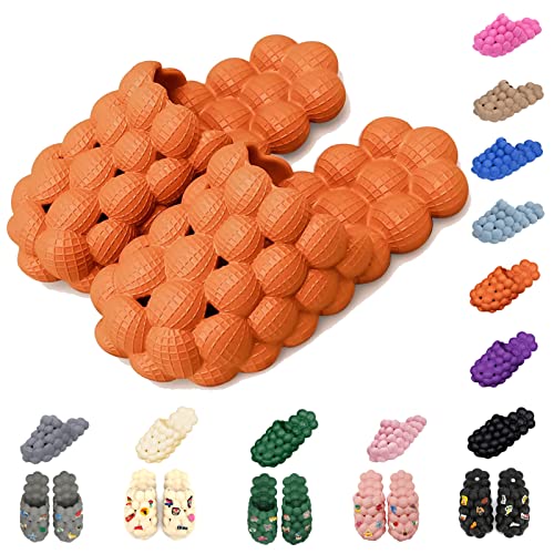 AIMINUO Bubble Slippers for Women & Men, Funny Massage Slippers with Cloud Cushion Thick Sole Spa Slides, Non-slip Stress Relief Reflexology Sandals for Shower & Bedroom