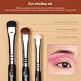 Jessup Eyeshadow Brush Set 12pcs Eye Makeup Brushes Set Professional Premium Sythetic Eye Shadow Blending Smoky Shader Concealer Brush Black T339