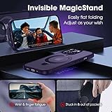 CASEKOO Designed for iPhone 14 Pro Max Case with Magnetic Invisible Stand [Military Drop Protection] [Compatible with MagSafe] Shockproof Slim Translucent Matte Promax Case 6.7 Inch, Purple