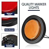 Retisee 16 Pcs 2.5 Round Clearance Lights 13 LED Front Rear Side Marker Indicators Lights Waterproof 12V Sealed Flush Mount Marker Lamps for Truck RV Car Bus Trailer Van Caravan Boat(Red, Amber)