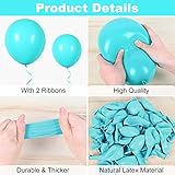 100Pcs Teal Blue Balloons, 18/12/10/5 Inch Turquoise Blue Balloon Garland Arch Kit Matte Teal Latex Balloon Different Sizes for Birthday Wedding Baby Shower Graduation Gender Reveal Party Decoration