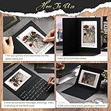 Fainne 100 Pcs Photo Folders for 4x6 or 5x7 Pictures Photo Frame Note Cards Paper Greetings Cardboard Picture Frame Inserts Cards Picture Insert Notecard for Portraits(Black)