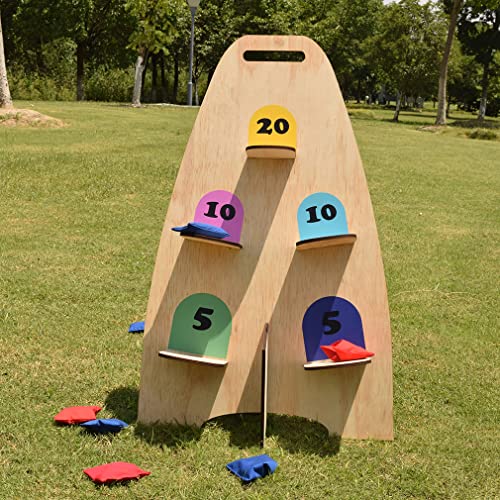 NI-ROU Vertical Cornhole Game with 8pcs Bags Wood Bean Bag Toss Games for Kids and Adults Outdoor & Indoor Use