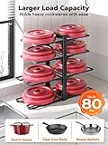 MUDEELA 8-Tier Heavy Duty Adjustable Pan Organizer Rack for Kitchen Cabinet Storage and Organization