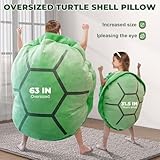 HXIDDANG 63in Multifunctional Giant Wearable Turtle Shell Pillow, Adult Wearable Big Turtle Shell Pillow Weighted Pillow, Green Wearable Anxiety Turtle Shell Body Pillow (Green, 63in)