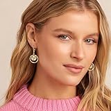 14K Gold Earrings for Women Trendy Hypoallergenic Drop Disc Circle Hammered Earrings Leverback Disc Dangle Drop Earring Gold Dangle Circle Earing for Jewelry Gifts