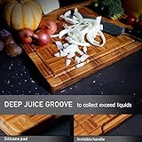 Extra Large Bamboo Cutting Boards, (Set of 3) Chopping Boards with Juice Groove Bamboo Wood Cutting Board Set Butcher Block for Kitchen, End Grain Serving Tray by Kikcoin