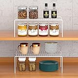 GEDLIRE Cabinet Storage Shelf Rack Set of 6, Medium (13 x 9.4 inch) Rustproof Metal Wire Kitchen Cabinet Organizer and Storage, Cupboard Spice Shelf Rack for Plate, Dish, Counter & Pantry Organization