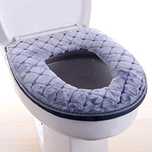 WDSHCR Toilet Seat Cushion - Soft, Thicker, Warmer Washable Covers with Zipper - Home Reusable (Gray)
