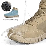 FREE SOLDIER Waterproof Hiking Work Boots Men's Tactical Boots 6 Inches Lightweight Military Boots Breathable Desert Boots (Tan, 9.5)