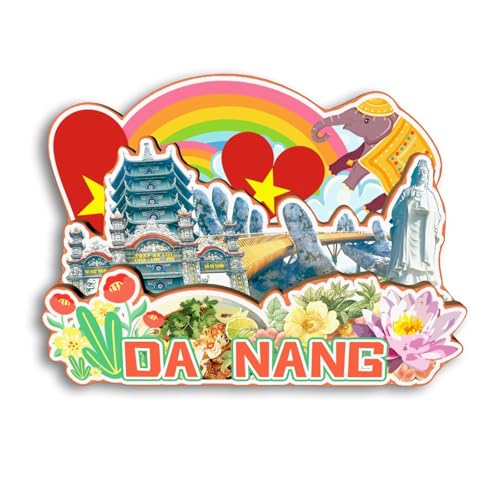 Quwsne Refrigerator Magnet Da Nang Vietnam Fridge Magnet City Travel Souvenirs Tourist Gifts 3D Classic Landmarks Handmade Crafts Home Decoration1981