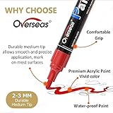 Paint Marker Pens - 12 Colors Permanent Acrylic Markers, Medium Tip, Water Based, Quick Dry, Waterproof Paint Pen Set for Rock, Wood, Plastic, Metal, Canvas, Glass, Fabric, Mug, Stone