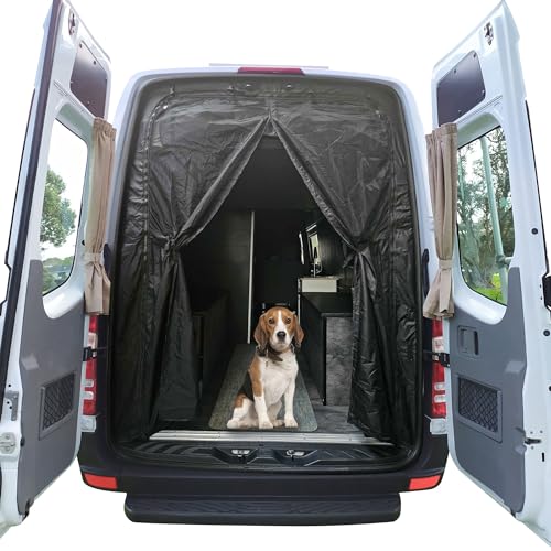 Vanhoxcci Van Bug Screen Fit for Mercedes Sprinter 2007-2024 High Roof Rear Door Mosquito Net Campervans Flyscreen Mesh, Center Magnetic Closure