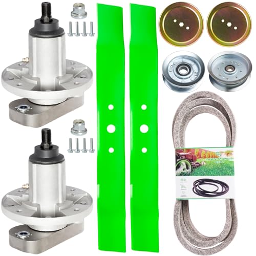 TENGMUJX 42 Inch Deck Rebuild Kit for Jo hn Deere Mower Deck L110 L111 L118 L120 Includes 2 Spindles GY20050 GY20785 2 Blades GX20249 4 Pulleys GY20067 GY22082 GX20367 1 GX20072 Belt