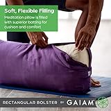 Gaiam Yoga Bolster - Long, Rectangular Meditation Pillow - Supportive Cushion for Restorative Yoga and Sitting on the Floor - Built-In Carrying Handle - Machine Washable Cover'