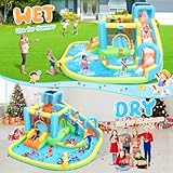 Whubefy 12.8x12Ft Large Bounce House for Big Kids 3-12, 13-in-1 Inflatable Bounce House Water Slide with Splash Pool,Punching Bag,Bouncer, Blow up Jump Bouncy Castle Water Park for Kids Backyard Party