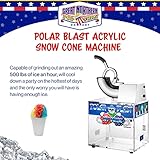 Polar Blast Snow Cone Machine - Acrylic Crushed Ice Maker Grinds Up to 500lbs of Ice Per Hour for Parties, Events, and More by Great Northern Popcorn