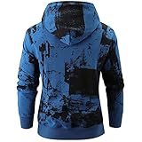 KLIEGOU Men's Fashion Graphic print hooded sweatshirt(299WY Blue XXL)