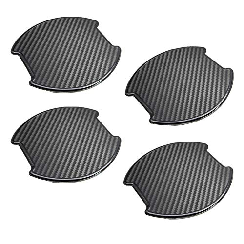 WORCAS 4Pcs TPU Carbon Fiber Like Car Door Handle Cup Protective Sticker Auto Door Paint Guard Car Door Cup Scratch Protection Films Universal Door Handle Cups Protective Pad(L)