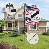 NQ Flagpole Hardware Repair Parts Kit,50FT Halyard Rope+7" Eagle Topper+6" Zinc Alloy Cleat+4 PCS Metal Swivel Snap Clips+Aluminum Alloy Flagpole Truck with Pulley for 1.6"-2" Flag Poles(Black)