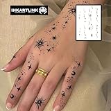 INKARTLINK Temporary Tattoos, semi permanent tattoos, small-size tattoos for women, waterproof and anti-reflective, unique design (Stars And Moon Shining)