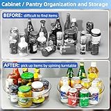 YCLADEC 4 Pack Lazy Susan 11.5" Inch Turntable Organizer Organization Storage Container Bins Spice Rack Cabinet Rotating Condiment for Pantry Countertop Kitchen Vanity Bathroom Jewelry Holder Clear