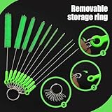 Long Straw Cleaning Brushes 10.5" Nylon Pipe Tube Cleaner Brush Set,10 Different Diameter Bottle Brush,Detachable Clip Home Bottle Cleaning Brushes for Sippy Cup,Water Bottle,Teapot,Espresso Machines