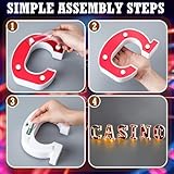 Aurelema Casino Light up Letters Sign Party Decorations Battery Powered Marquee Lighted Sign LED Alphabet Letter Lights for Night Party Tabletop Decor Supplies