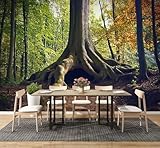 Modern Peel and Stick Wall Mural Wallpaper Majestic Roots Nature Self Adhesive Removable Wall Stickers for Living Room Bedroom TV Background 100"x144"