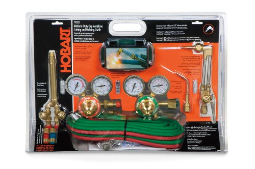 Hobart 770502 Medium Duty Oxy-Acetylene Kit - Versatile Oxy Acetylene Torch Set - Durable Cutting Torch Kit Includes User Manual - Oxygen Acetylene Torch Kit Complete with Essential Accessories