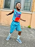 space jam Looney Tunes Little Boys Performance Tank Top Mesh Shorts Set Blue 6