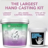 Luna Bean XL Family Hand Casting Kit – Extra-Large Hand Molding Kit for Families, Casts Up to 6 Hands – Plaster Craft Gift for Family, Parents, Grandparents and Keepsake Memorial