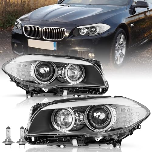 TUSDAR HID/Xenon Adaptive AFS Headlight Assembly Compatible with 2011 2012 2013 BMW 5 Series F10 F18 550i 535i 528i M5, OE Style Projector Factory Headlamp Passenger and Driver Side