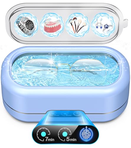 AI Ultrasonic Jewelry Cleaner,50KHz Professional Ultrasonic Cleaner Machine with 304 Stainless Steel for Jewelry, Dentures, Eyeglasses, Rings,Coin, Watch Strap, Hygiene Items