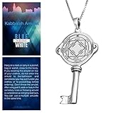 Blue White Shop King Solomon Victorious Seal Key Pendant Kabbalah Amulet Silver 925